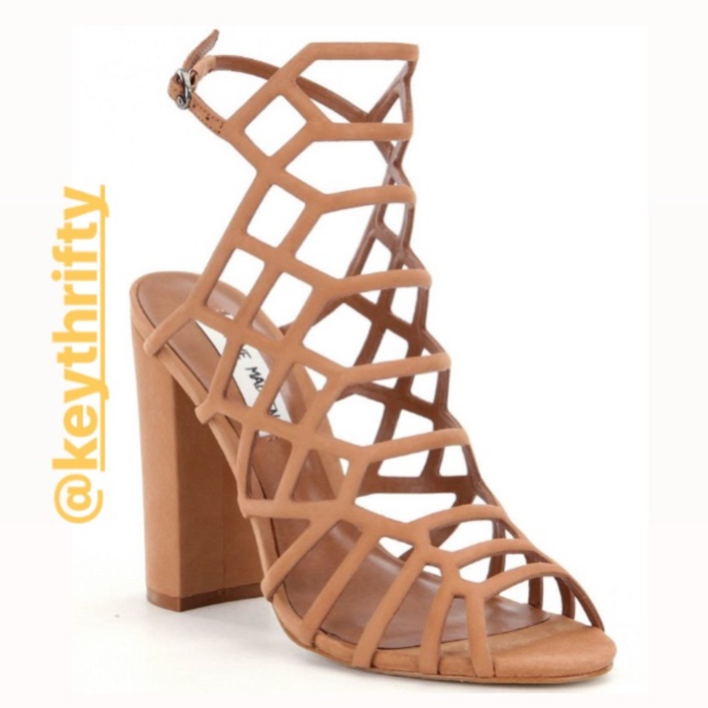 Steve Madden Brown Suede Caged Block Heels size 10